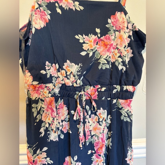 Women's Navy Blue Floral Dress with Floral Print -Francesca's Trixxi Siz… - Picture 9 of 11